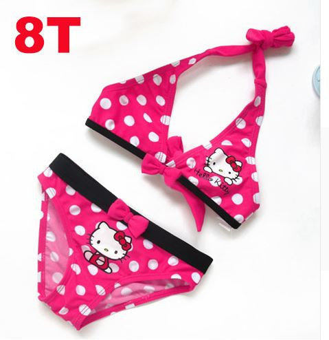 2016 Summer Cartoon Baby Girls Swimwear Cute Hello Kitty Swimsuit Kids Bikini Child Swimsuit c10