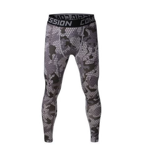 Camo Mens Compression Pants Leggings Jogging Running Base Layer Fitness Trousers Tights Sport Training Gym Wear Vansydical
