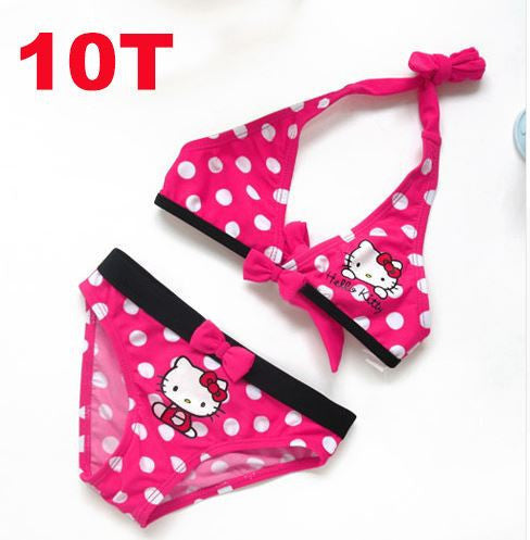 2016 Summer Cartoon Baby Girls Swimwear Cute Hello Kitty Swimsuit Kids Bikini Child Swimsuit c10