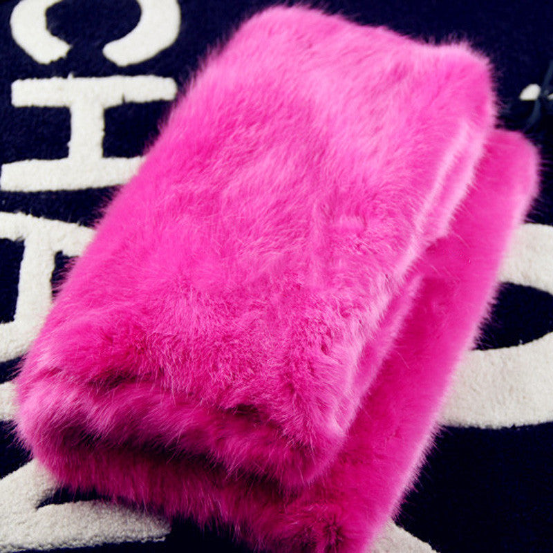 Plush Fur Lady's Day Clutches Handbags  Winter Women's Bag Fold Over Envelope Bag