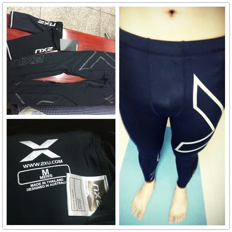 2XU Men Compression Tight Long Pants Sports Black Trousers Jogging Trousers Emoji Joggers Emoji Slim Fit Mallas Hombre Running