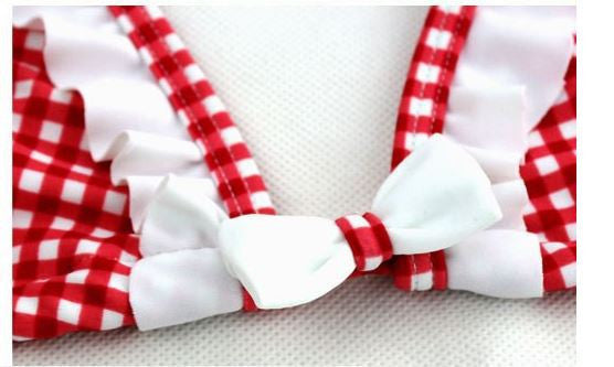 Cute Plaid Swimsuit 2016 New Summer Children Split Two-piece Swimsuit Girls Bikini Girls Beautiful Bikini Children's Swimwear