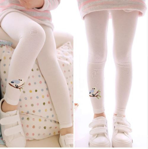 New Kid Toddlers Warm Leggings Baby Kid Girl Bird Pattern Stretchy Pants Trousers Hot