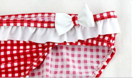 Cute Plaid Swimsuit 2016 New Summer Children Split Two-piece Swimsuit Girls Bikini Girls Beautiful Bikini Children's Swimwear