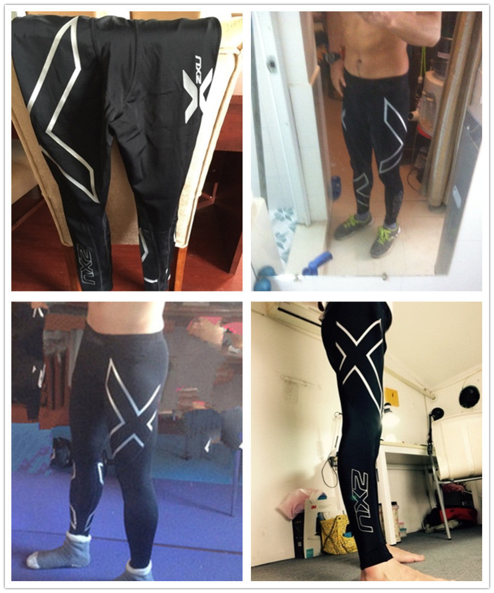 2XU Men Compression Tight Long Pants Sports Black Trousers Jogging Trousers Emoji Joggers Emoji Slim Fit Mallas Hombre Running
