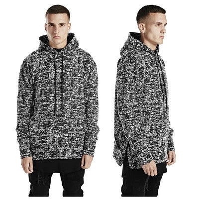 High quality 2016 spring hip hop hoodies men BLACK ICE sport sweatshirt dropped shoulder yeezys clothing side zipper streetwear