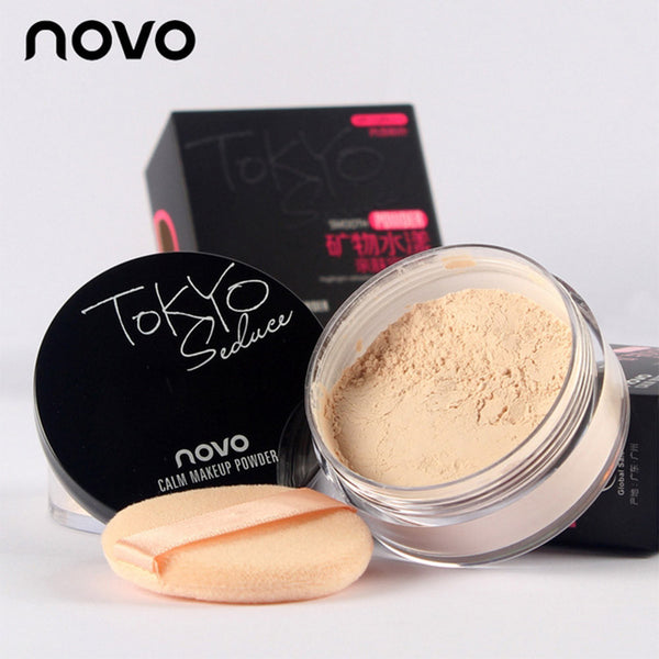 Brand New 4 Colors Smooth Loose Powder Makeup Transparent Finishing Powder Waterproof Cosmetic For Face Finish Setting With Puff