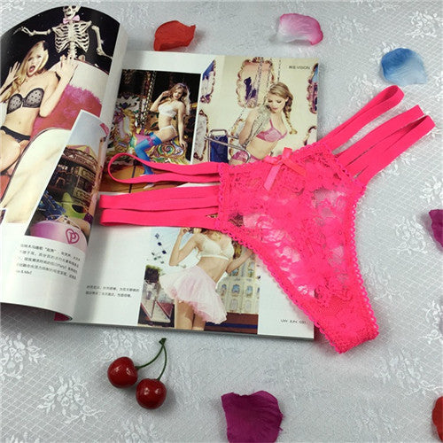 Hollow Out Thongs Lace Panties Sexy Intimates Strappy Tanga Undie Underwear Lingerie S / M / L