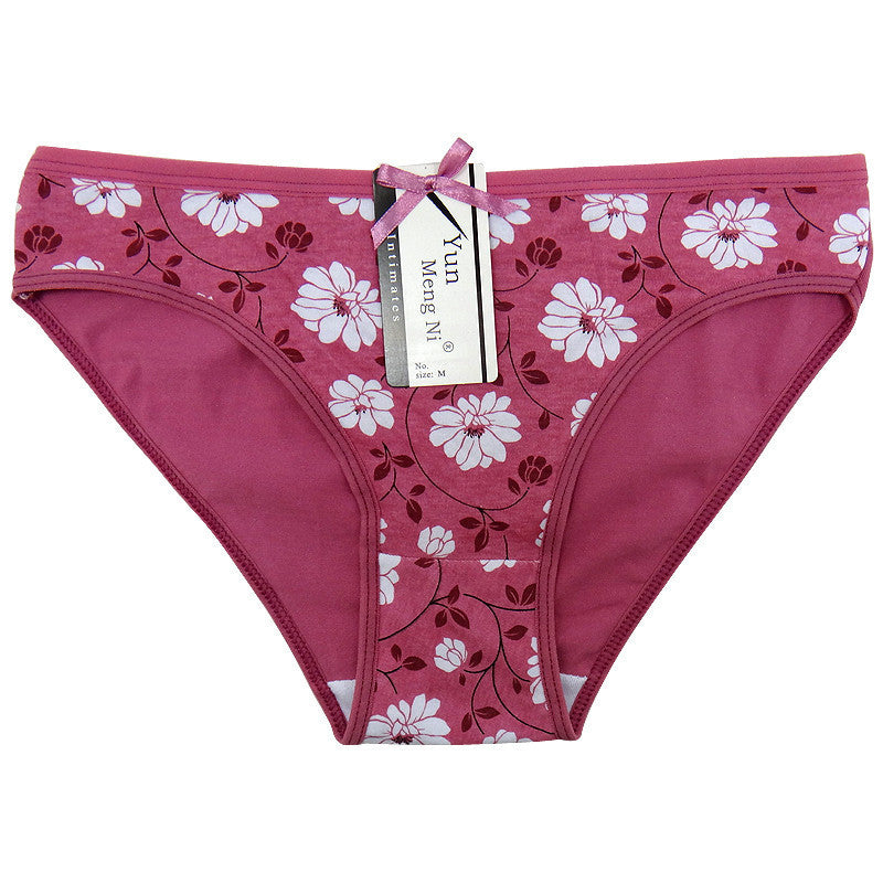 5 pcs/Lot Women Underwear Cotton Floral Print Everyday Low Rise Briefs Ladies Knickers Panties Lingerie Intimates for Women