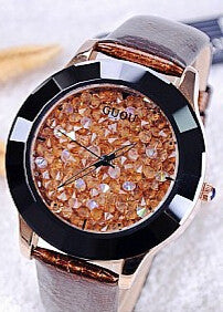 New Arrival Women Rhinestone Watches Austrian Crystal Ceramic Leather Band