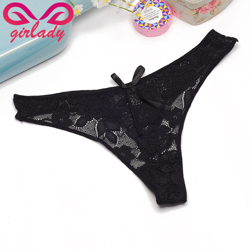 GIRLADY Ultra-thin Women's G-string Thong Transparent Sexy Panties Underwear Women Cotton Lace Tanga Briefs Women Intimates Hot