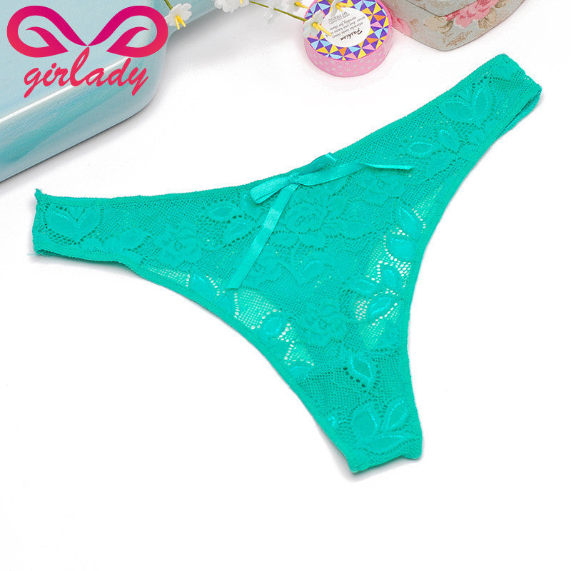 GIRLADY Ultra-thin Women's G-string Thong Transparent Sexy Panties Underwear Women Cotton Lace Tanga Briefs Women Intimates Hot