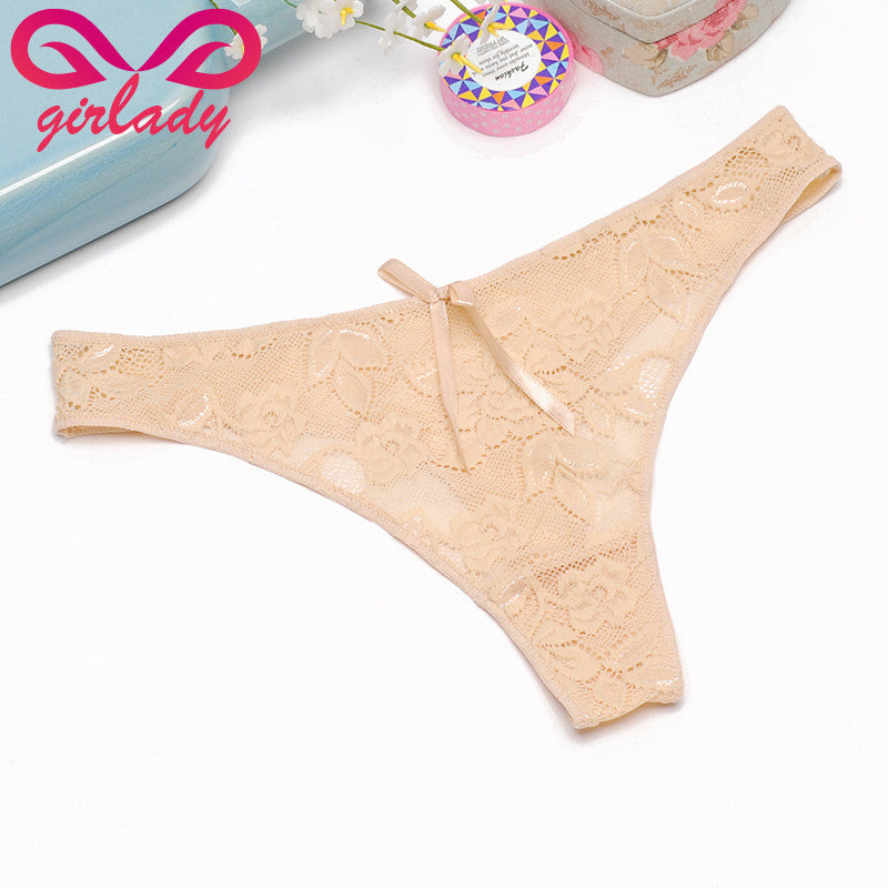 GIRLADY Ultra-thin Women's G-string Thong Transparent Sexy Panties Underwear Women Cotton Lace Tanga Briefs Women Intimates Hot