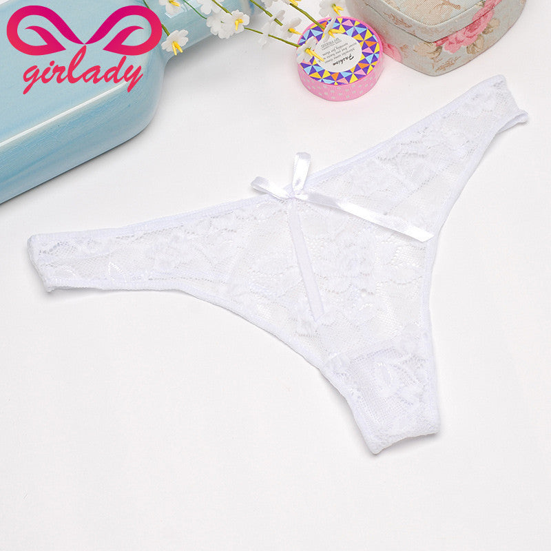 GIRLADY Ultra-thin Women's G-string Thong Transparent Sexy Panties Underwear Women Cotton Lace Tanga Briefs Women Intimates Hot