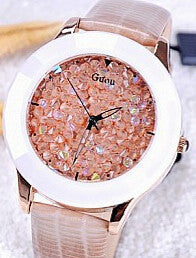New Arrival Women Rhinestone Watches Austrian Crystal Ceramic Leather Band