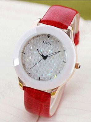 New Arrival Women Rhinestone Watches Austrian Crystal Ceramic Leather Band