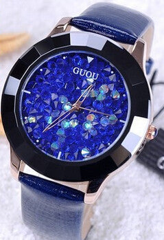 New Arrival Women Rhinestone Watches Austrian Crystal Ceramic Leather Band