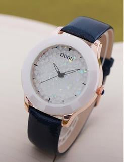 New Arrival Women Rhinestone Watches Austrian Crystal Ceramic Leather Band