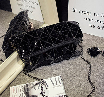 Fashion Handbag Diamond Quilted Shoulder Bag Chain Fold Over Women Bag