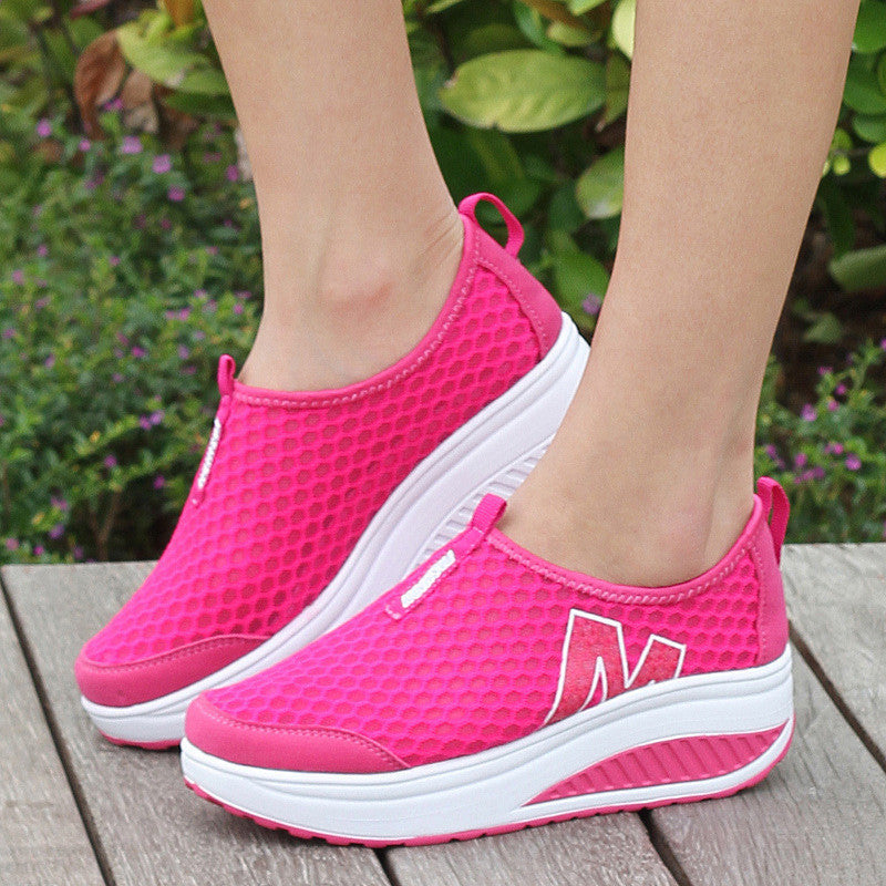 Height Increasing 2016 Summer  Women's Casual Shoes Sport Fashion Walking Shoes for Women Swing Wedges Shoes Breathable