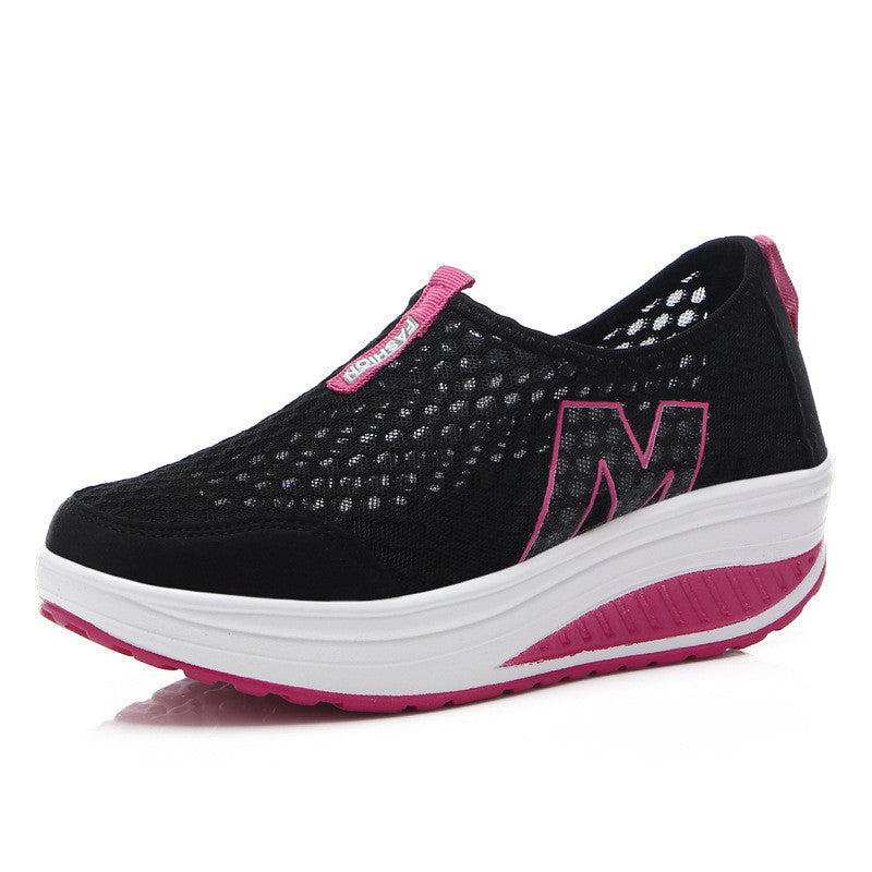 Height Increasing 2016 Summer  Women's Casual Shoes Sport Fashion Walking Shoes for Women Swing Wedges Shoes Breathable