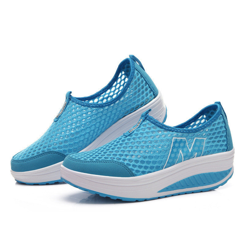 Height Increasing 2016 Summer  Women's Casual Shoes Sport Fashion Walking Shoes for Women Swing Wedges Shoes Breathable