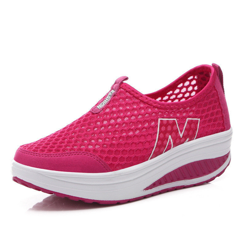 Height Increasing 2016 Summer  Women's Casual Shoes Sport Fashion Walking Shoes for Women Swing Wedges Shoes Breathable