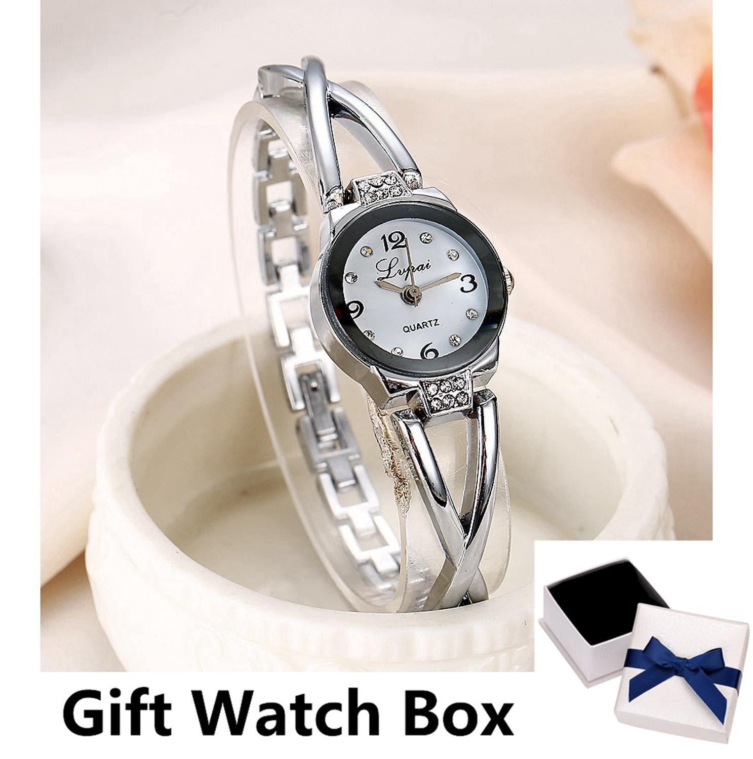 Women Watches Rhombus Crystal Bracelet Gemstone Wristwatch