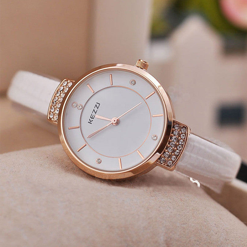 1pcs/lot High Quality KEZZI Brand Leather Strap Watches Women Dress Watch Waterproof Ladies Quartz Watch