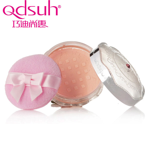 Qdsuh Peach Beauty Loose Powder Smooth Soft Waterprrof Brighten Natural Makeup Breathing Fix Foundation Base