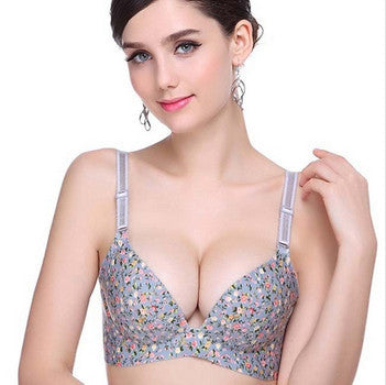 Seamless One-Piece Printing Bra Plus Size Underwear Set Push Up Brassiere Women Bra Sets BS187