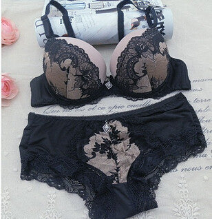 DKERT French brand ABC cup sexy push up bra set women's fashion lace underwear set intimate noble young girl bra brief sets