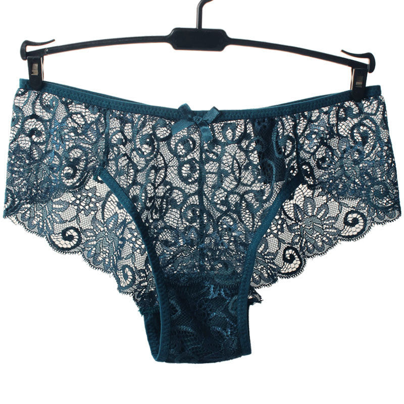 Hot Women Sexy Full Lace Panties S-XL Size European size Mid Rise Bowknot Briefs Underwear , Exotic Summer Transparent Intimates