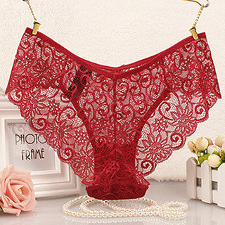 Hot Women Sexy Full Lace Panties S-XL Size European size Mid Rise Bowknot Briefs Underwear , Exotic Summer Transparent Intimates
