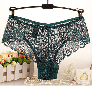 Hot Women Sexy Full Lace Panties S-XL Size European size Mid Rise Bowknot Briefs Underwear , Exotic Summer Transparent Intimates