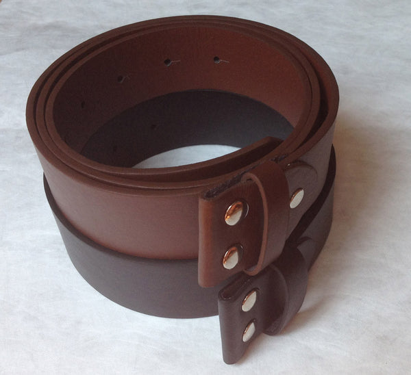 1.5"PU Leather Belt Brown and Black Screw On Belt