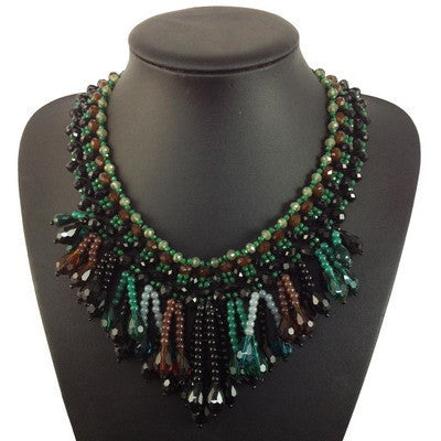 Women's Alloy Necklaces Exaggeration National Romantic Tassle Bohemia Crystal Pendant