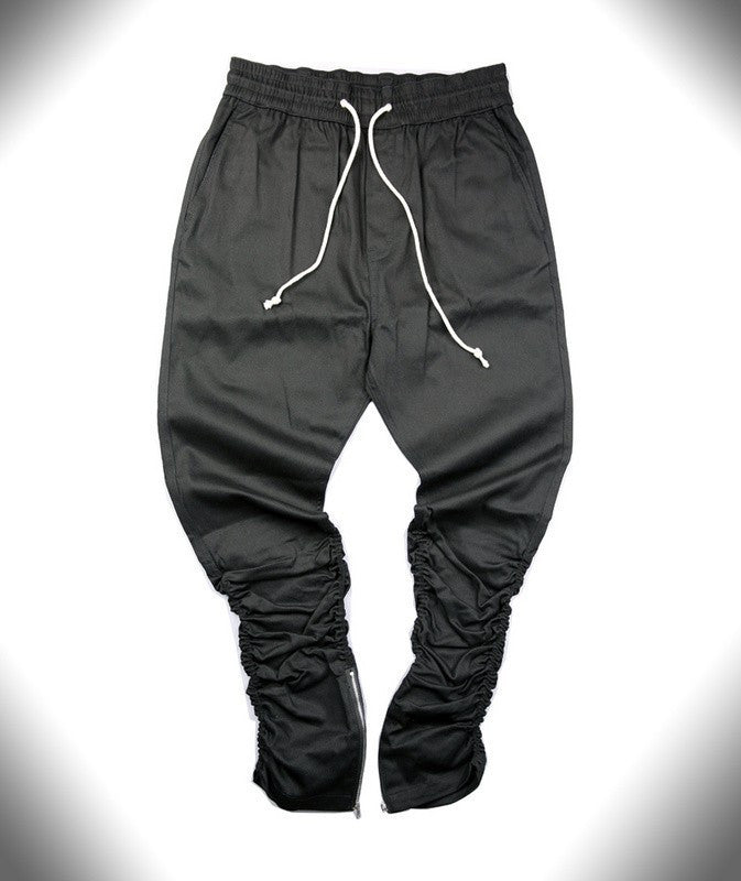 Fashion Men's Pants with Zippers Drop Crotch Pants Yeezys Black KHAKI Green