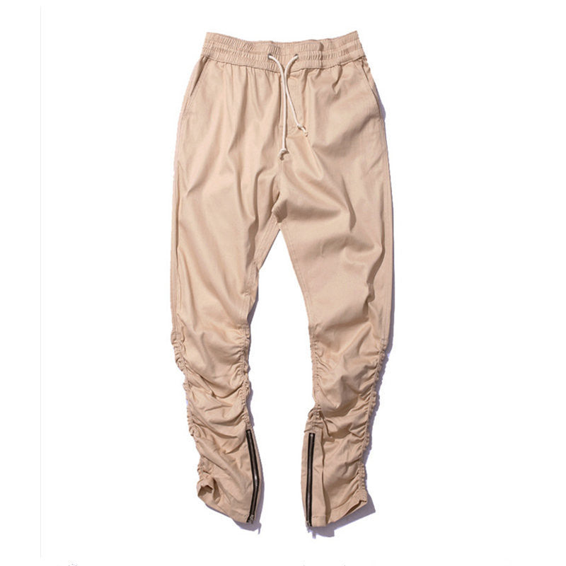 Fashion Men's Pants with Zippers Drop Crotch Pants Yeezys Black KHAKI Green