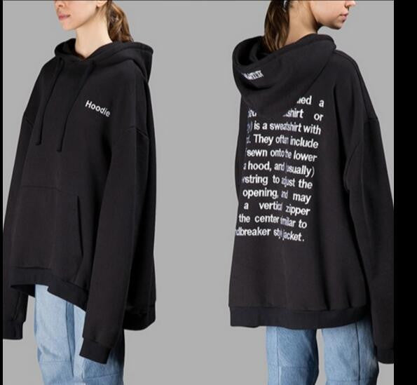WomenHip Hop Lengthen Sleeve Hoodies kpop  Fashion Street Kanye West yeezys Hoodie