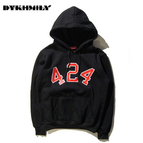 424 Letters Print Hooded  Hip Hop Yeezys Harajuku 424  Hoodies  Assassin Creed Off White Hip Hop Hoodies Men 2016 New Arrival