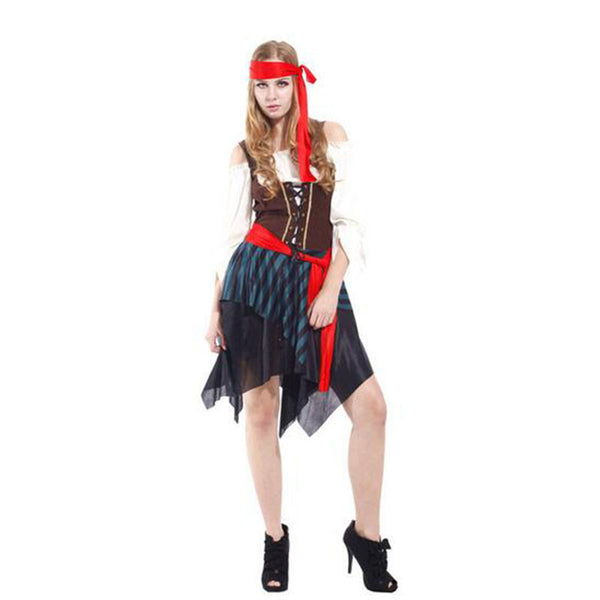 Holloween Pirate Costume Female Adult Dress Sexy Pirates Cosplay Costumes For Women  2016