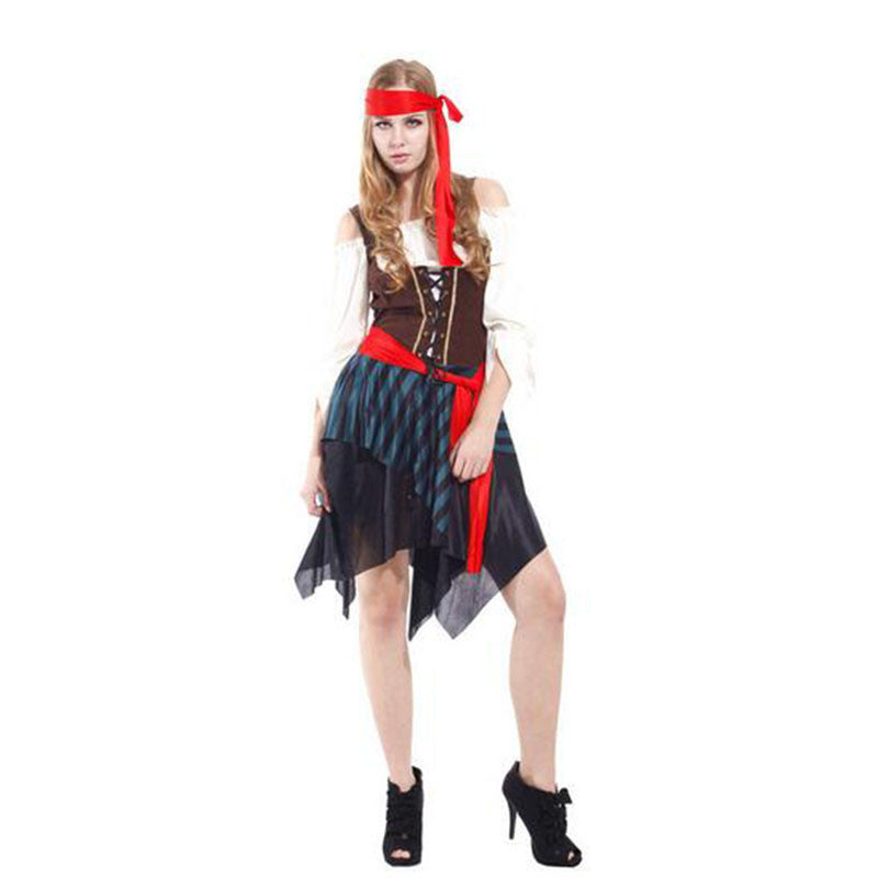 Holloween Pirate Costume Female Adult Dress Sexy Pirates Cosplay Costumes For Women  2016