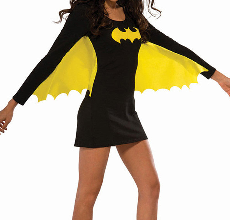 Fashion Women Holloween Costume Superhero Fancy Dress Batman Bodycon Clothes Sexy Mini Dress