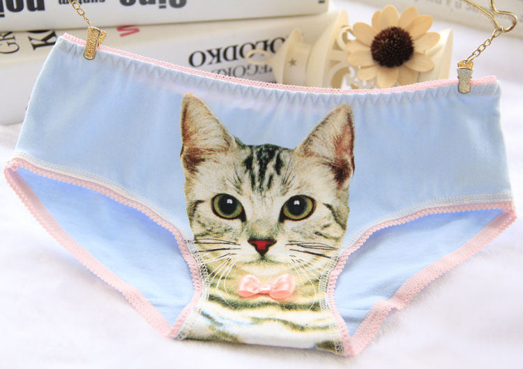Hot Selling Cotton Women's Plus Size Underwear Briefs 3D Printing Panty Cat Panties Sexy Girls Lingerie Intimates