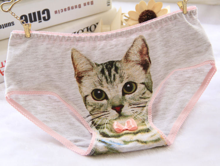 Hot Selling Cotton Women's Plus Size Underwear Briefs 3D Printing Panty Cat Panties Sexy Girls Lingerie Intimates
