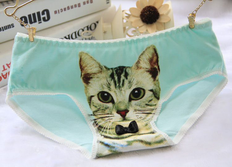 Hot Selling Cotton Women's Plus Size Underwear Briefs 3D Printing Panty Cat Panties Sexy Girls Lingerie Intimates