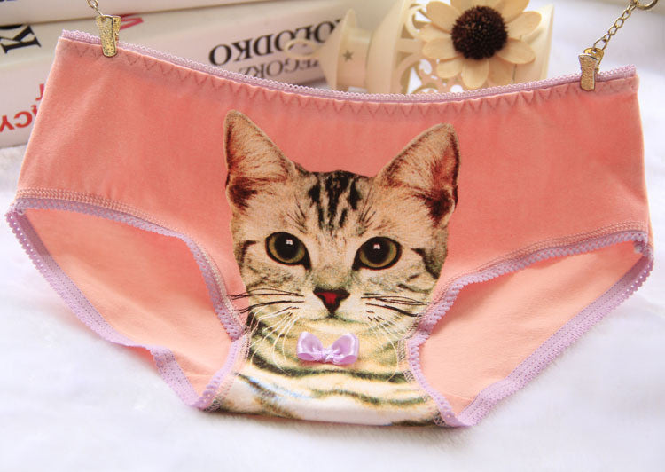 Hot Selling Cotton Women's Plus Size Underwear Briefs 3D Printing Panty Cat Panties Sexy Girls Lingerie Intimates