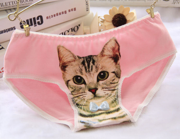 Hot Selling Cotton Women's Plus Size Underwear Briefs 3D Printing Panty Cat Panties Sexy Girls Lingerie Intimates
