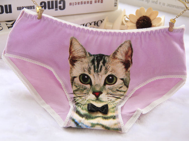 Hot Selling Cotton Women's Plus Size Underwear Briefs 3D Printing Panty Cat Panties Sexy Girls Lingerie Intimates